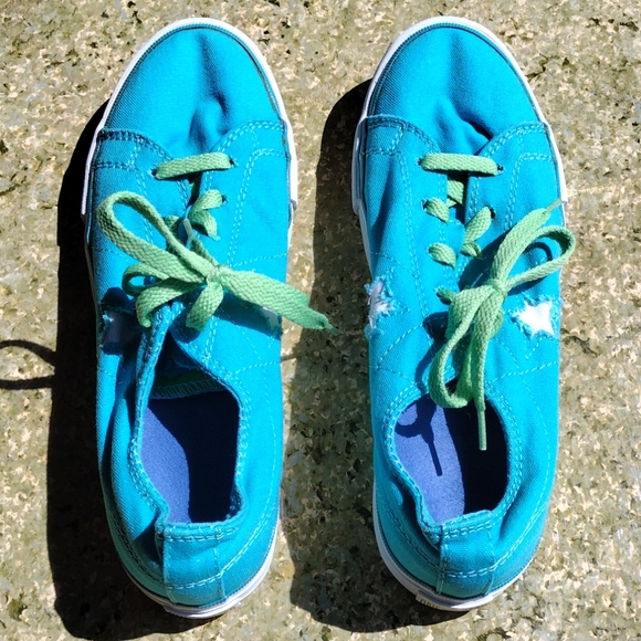 Converse one star low tops aqua Women's size 8 - Picture 4 of 10